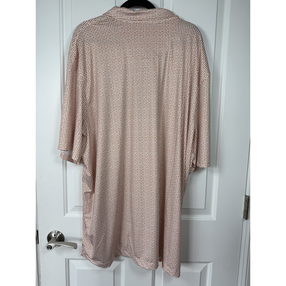 Jos A Banks Men's Performance Golf Shirt, Size 4XLT, Orange‎ & White NWT